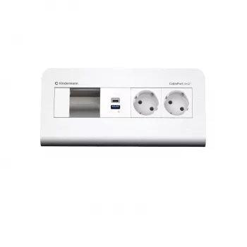 Kindermann CP desk² 80 4-plats 2x ström USB bordsanslutningspanel