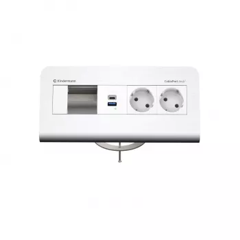 Kindermann CP desk² 80 4-plats 2x ström USB bordsanslutningspanel