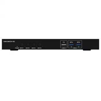 Kindermann KVM Switch 41C – 4-port digital KVM-switch med DVI-D, USB, ljud, EDID-emulering