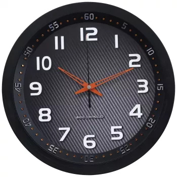 Technoline WT 8972 väggklocka – kvarts – analog – vit urtavla – svart ram – 25,5 cm