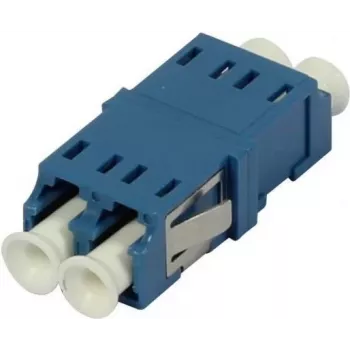 SYNERGY21 LC-LC singelmode duplex fiberadapter, utan fläns, blå, PVC, keramikhylsa