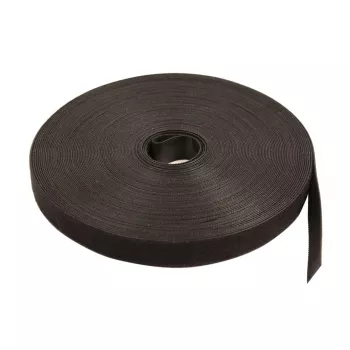 Synergy 21 S215680 kardborrebandsrulle - nylon/polypropylen - svart - 25 m x 20 mm x 1 mm