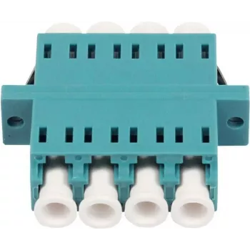 SYNERGY21 fiberoptisk koppling LC-hona till LC-hona multimode OM3 50/125µm quad aqua PVC