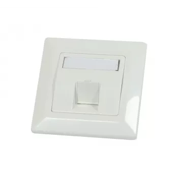Synergy 21 keystone-modulhållare infälld täckplatta för 1x TP-modul, ren vit, kvadratisk ytterram (S216322V2)
