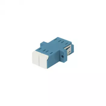 SYNERGY21 fiberoptisk koppling LC/LC singlemode OS2 9/125µm duplex blå PVC keramikhylsa fläns med ensidig laserskyddsklaff