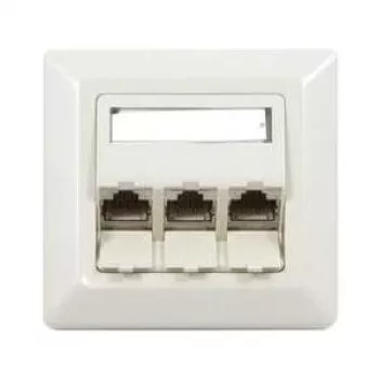 Synergy 21 S216327 RJ-45 Cat6a nätverksvägguttag, 2-port, skärmat, vit (RAL 9010)