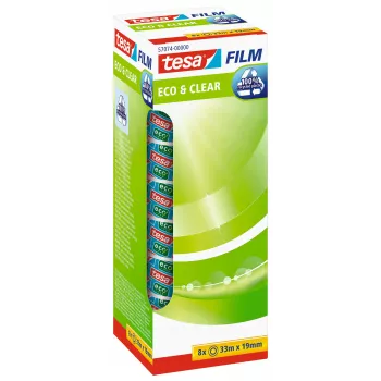Tesa 57074-00000-00 Standard Office Tape – 33 m – Transparent – 19 mm – 8 rullar