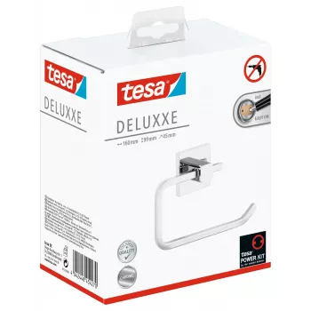 Tesa 40400 Deluxxe toalettpappershållare utan lock - krom, självhäftande