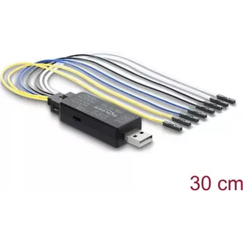 Delock USB 2.0 till TTL UART seriell konverter, 3,3V/5V, 6-pin stiftlist, 30 cm kabel