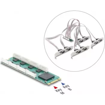 DELOCK M.2-kort till 8x seriell RS-232 DB9