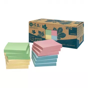 inFO Recycling självhäftande lappar Standard 5644-88BOX blandade 12 block