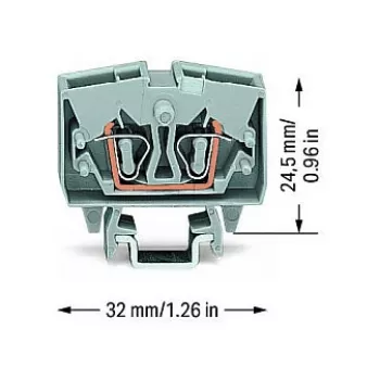 WAGO 264-701 genomgångsklämma, 6 mm², 800 V, grå, CAGE CLAMP®