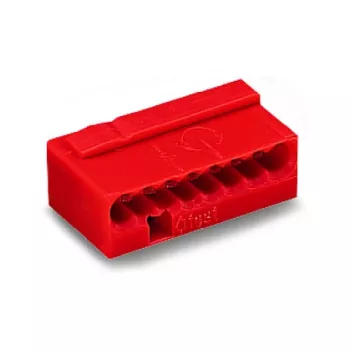 WAGO 243-808 PUSH WIRE® anslutningsklämma för kopplingsdosor, 8-ledare, röd, 0,5-2,5 mm²