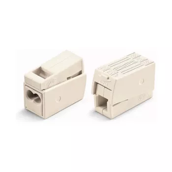 WAGO 224-112 2-ledare kompakt skarvkontakt, 400V, 24A, 1-2,5mm², Push-in, vit/transparent