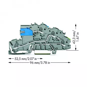 WAGO 2003-7641 TOPJOB® S 3-ledar-genomgångsplint, 2,5 mm², 400 V, grå