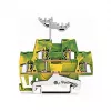WAGO 280-517 dubbelvåning-jordplint, 4-ledar, 2,5 mm², CAGE CLAMP, grön-gul