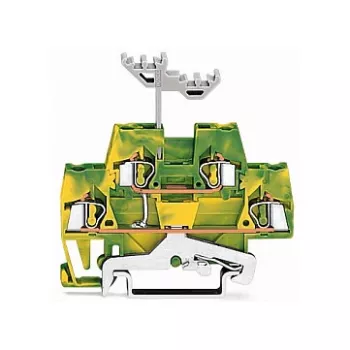 WAGO 280-517 dubbelvåning-jordplint, 4-ledar, 2,5 mm², CAGE CLAMP, grön-gul