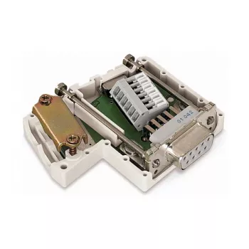 WAGO 750-963 D-Sub-anslutningsmodul, 9-polig hona, grå, IP20, för WAGO I/O System 750