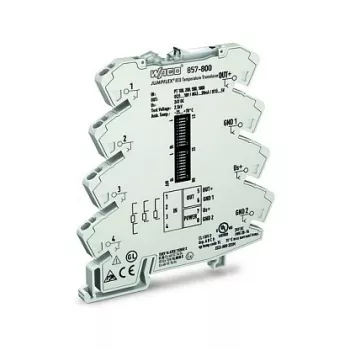 WAGO 857-800 temperaturgivare / signalomvandlare, grå, -25 till 70 °C, 6 x 94 x 97,8 mm, 35,3 g