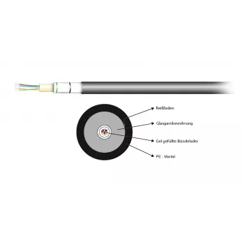 EFB Elektronik A-DQ(ZN)B2Y 8E 9/125 µm G.657.A1 PE utomhusfiberkabel svart