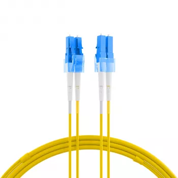 EFB Elektronik IPL-DF-LCULCU-2-0050 OS2 duplex LC/UPC till LC/UPC fiberoptisk patchkabel, 0,5 m, gul, LSZH