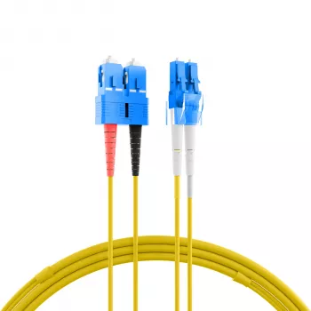 EFB Elektronik IPL-DF-LCUSCU-2-0050 OS2 duplex patchkabel LC/UPC till SC/UPC 0,5 m gul LSZH