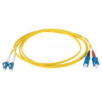 EFB Elektronik IPL-DR-LCUSCU-2-0100 1 m OS2 LC/SC duplex singlemode fiberoptisk patchkabel LSZH gul