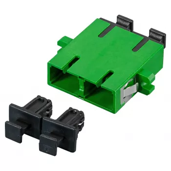 EFB Elektronik SC/APC duplex singlemode-koppling med shutter, grön
