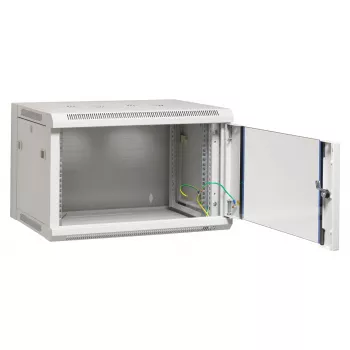 EFB Elektronik 19 inch 21U väggskåp flat pack, 600x600x1040 mm, RAL7035 ljusgrå, stål, säkerhetsglasdörr, låsbar, 60 kg belastning, IP20