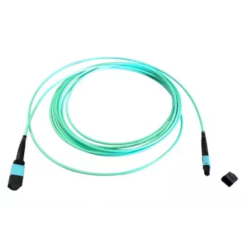 EFB Elektronik MTP female till MTP female 12-fiber OM3 multimode fiberoptisk patchkabel, LSZH, aqua, typ A, 15 m