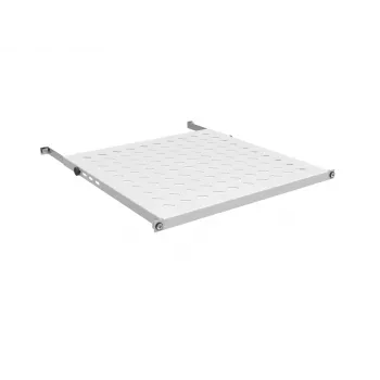 EFB Elektronik 19 inch 0.5U fast hylla, justerbart djup 950-1050 mm, bärförmåga 70 kg, för skåpdjup 1200 mm, RAL 7035 ljusgrå