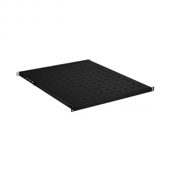 EFB Electronics 19 inch 0,5U fast hylla, justerbart djup 550-650 mm, bärförmåga 70 kg, RAL 9005 jetblack