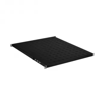 EFB Electronics 19 inch 0,5U fast hylla, justerbart djup 550-650 mm, bärförmåga 70 kg, RAL 9005 jetblack