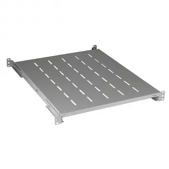 EFB Elektronik 19 inch 1U fast hylla, inbyggnadsdjup 750-850 mm, 120 kg bärförmåga, skåpdjup 1000 mm, RAL 7035 ljusgrå