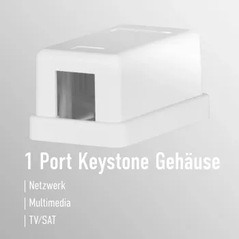 EFB Electronics keystone-anslutningsdosa, 1 port, utanpåliggande, ren vit, tomt hölje