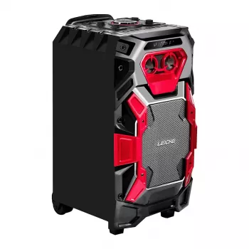 Leicke DJ ROXX TROLLEY PRO bärbart PA-högtalarsystem med Bluetooth, 100W RMS, 10 inch-woofer, LED-ljus, trolley, mikrofon, fjärrkontroll