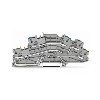 WAGO 2003-6646 flerstegets installationsklämma, N/L/PE, 2,5 mm², Push-in CAGE CLAMP, grå