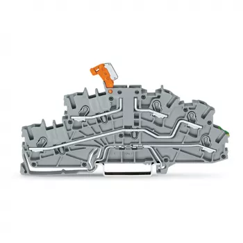 WAGO TOPJOB S N-skiljeklämma med PE, 3-ledar, Push-in CAGE CLAMP, grå, 2003-6644