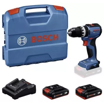 BOSCH Professional GSB 18V-52 batteridriven slagborrskruvdragare set med 2 batterier 2,0 Ah, L-Case