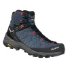 SALEWA Alp Trainer 2 Mid GTX vandringskängor för dam - Java Blue/Fluo Coral - UK 6 (EU 39)
