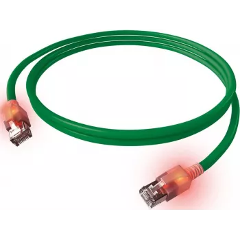 EasyLan DualBoot LED-patchkabel RJ45 S/FTP Cat.6A (klass EA) med saCon-kontakt – LSOH – grön – 7,5 m
