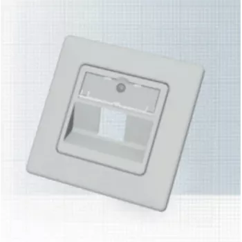 EasyLan CKVDUSL1R moduluttag för 1 modul, inkl. centrumplatta och täckram, 80 x 80 mm, vit