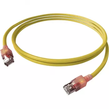 EasyLan DualBoot LED patchkabel RJ45 S/FTP Cat.6A (Class EA) med saCon-kontakt - LSOH - gul