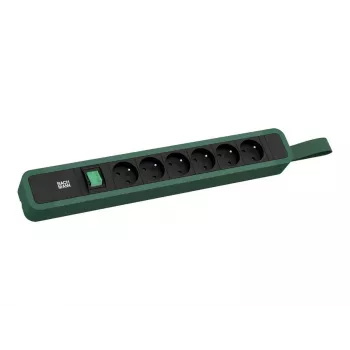 Bachmann PRIMO 2 6x grenuttag typ E med brytare och upphängningsögla 2,0 m CEE 7/7 kontakt tallgrön (RAL 6028)