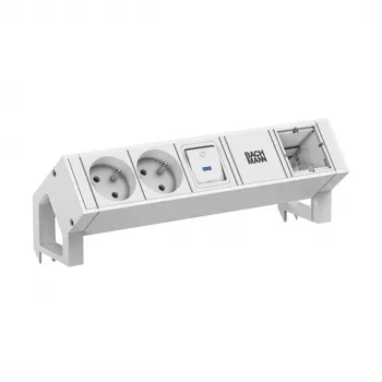 Bachmann DESK2 vit 2x UTE 1x brytare 1x CM 0,2 m RAL9010
