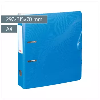 BRUNNEN WAVE spakmapp azur plast 7,0 cm DIN A4