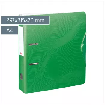 BRUNNEN WAVE spakmapp grön plast 7,0 cm DIN A4
