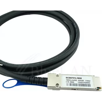 BlueOptics kompatibel IBM QSFP28-4SFP28-DAC-1M BlueLAN passiv 100GBASE-CR4 QSFP28 till 4x25GBASE-CR SFP28 Direct Attach Breakout-kabel, 1 meter, AWG26