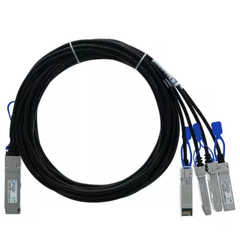 BlueOptics 100G-Q28-S28-C-0501-RU 5 m QSFP28 till 4x SFP28 Direct Attach Copper breakout-kabel - svart