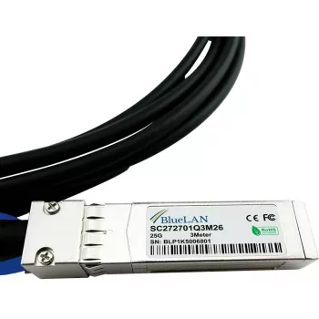 BlueOptics Amphenol NDCCGF-0003-kompatibel BlueLAN 25GBASE-CR passiv SFP28 till SFP28 Direct Attach-kabel, 2 meter, AWG30